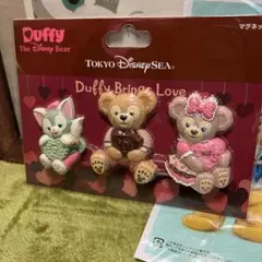 未使用未開封★ディズニーシー★バレンタイン限定★ダッフィのマグネット三体セット★