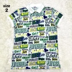 ジャックバニー グラフィック 総柄 カノコ ポロシャツ 半袖