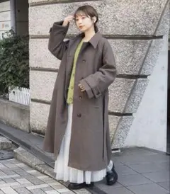【新品】tiptop 2WAYステンカラー ロングコート ダークブラウン