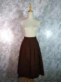 美品✨️ダックス　DAKS　ロングスカート　ウール100%　ブラウン　ペイズリー