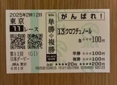 クロワデュノール現地応援馬券　応援タオル ボールペン第92回日本ダービー 2025年最新】クロワデュノール 馬券の人気アイテム - メルカリ