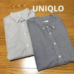 UNIQLO ユニクロ　チェック　ボタンダウンシャツ2枚セット　美品　L