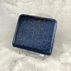 【極美品】COACH ダークブルー 二つ折り財布
