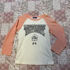 美品 BURBERRY BLUE LABEL 八部袖 ロゴ ラグラン Tシャツ