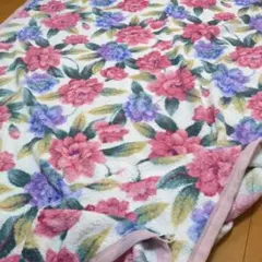 綿毛布 シングル 日本製 花柄 ピンク 紫 寝具