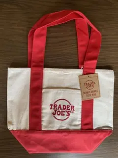 TRADER JOE'S ミニキャンバストートバッグ赤