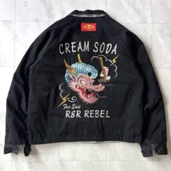 g*o様 80s稀少 クリームソーダ　ブラックキャッツ 別珍 スカジャン ベロア g*o様 80s稀少 クリームソーダ ブラックキャッツ 別珍