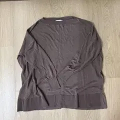 OPAQUE.CLIP Tokyo ブラウン シアー長袖ニット サイドスリット