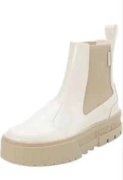 【美品】PUMA サイドゴアブーツ　ベージュ x ホワイト レインブーツにも！
