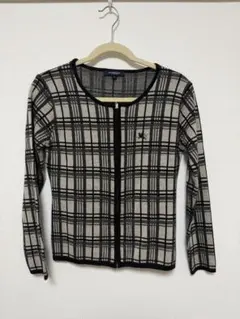 BURBERRY LONDON チェック柄 フルジップ セーター　レディースのサムネイル