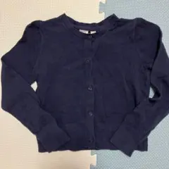 ネイビー ボタン付きニットカーディガン