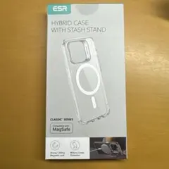 ESR iPhone 15 Pro ケース クリアグレー 隠しスタンド