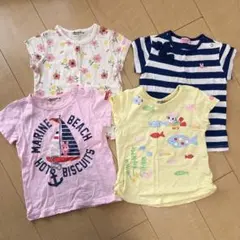 【半袖80】ミキハウス・HOT BISCUITS 80cmTシャツ 4枚セット