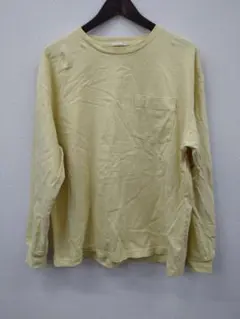 (4)GU 淡い黄色 Mサイズ 長袖カットソー