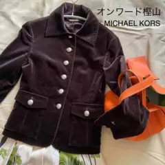 【マイケルコース　オンワード樫山】M 　茶　ジャケット　ベルベット