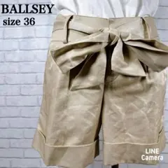 ボールジィ ショートパンツ　ウエストリボン　リネン　光沢　美脚 春夏
