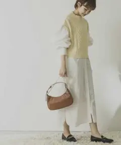 【新品未使用品】 アーバンリサーチ ニットベスト付きシャツワンピース