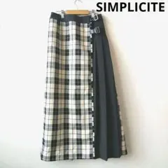 SIMPLICITE　シンプリシテェ　チェック柄　プリーツスカート