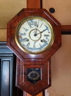 精工舎 八角形 木製掛時計　アンティーク　古時計　ゼンマイ　最終値下げ 2025年最新】八角 精工舎の人気アイテム - メルカリ