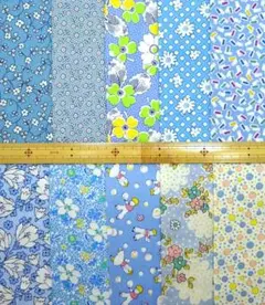 USAコットン　1930's復刻版　ブルー系カットクロスセットC