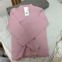 ピンク 長袖ニット セーター LL