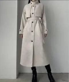 louere ルエレ　2wayステンカラーロングコート　スタンドカラー