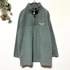 ミチコロンドン 裏起毛 フリース ハーフジップトップス コーデュロイ 秋冬 LL