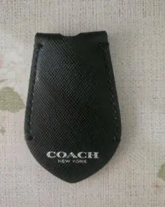 COACH ブラックレザー キータグ