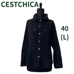 CESTCHICA セシカ テーラードジャケット サイズ38 濃紺 レディースのサムネイル