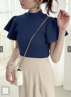 フレアスリーブハイネックニットトップス[an1224]