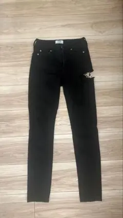 GYDA SIDE RIPPED スキニーパンツ ブラック S
