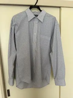 Lands' End 長袖シャツ 白・青チェック