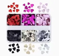 ハート ホログラム ネイル パーツ　量産　地雷　デコ　赤 レジン バレンタイン