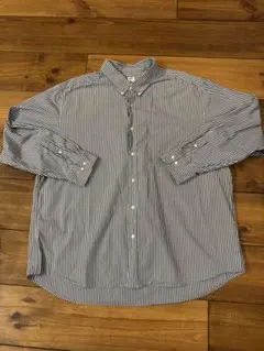 古着ユニクロ ストライプ ボタンダウンシャツ 4XL