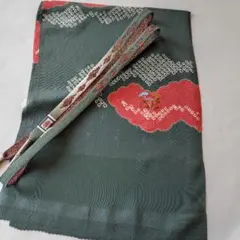 おしゃれな高級正絹手組帯締めと正絹刺繍絞り加工帯揚げセット0511