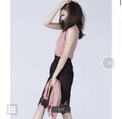 ナノユニバース　3点セット　ツインニットレーススカート　セットアップ