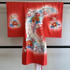 ■E6154■ポリエステル■七五三　三歳　女の子　長襦袢付き着物■丈97　裄45