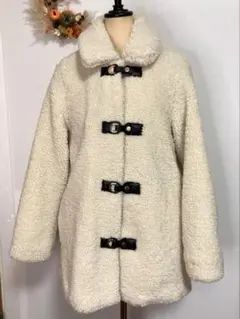 美品ZARA トグルテディべアコート　ボアジャケット　ホワイトXS