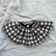 ★モカギンガムチェック×三角ネイビー★ リバーシブル　スタイ