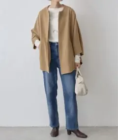 BEARDSLEY ビアズリー ウールポンチョコート キャメル