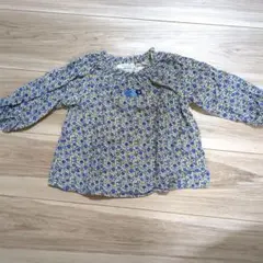 familiar 80サイズ 花柄シャツ スモック コーデュロイ