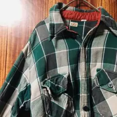 Bartack チェック　ネルシャツ 厚手 緑 グレー