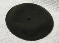 【美品】ベレー帽 ダークグリーン 帽子