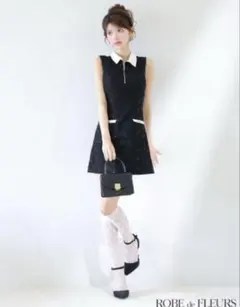 robe de fleurs ドレス　XS ブラック　シュガー