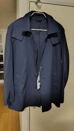 a.v.v ネイビー Lサイズ フード　ステンカラーコート