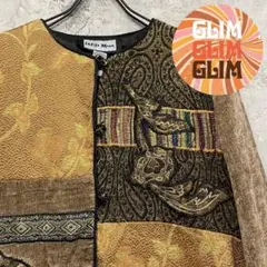 US古着◆刺繍 ゴブラン ベロア 装飾 ジャケット メンズL程