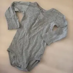 グレー 長袖ロンパース プチバトー　18ヶ月　80