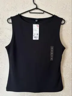【新品】UNIQLO クレープジャージーボートネックT ノースリーブ