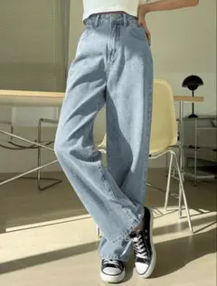 shein DAZY ハイウエストワイドレッグジーンズ