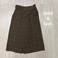 Spick & Span グルカ風ラップパンツ　チェック ブラウン　サイズS34